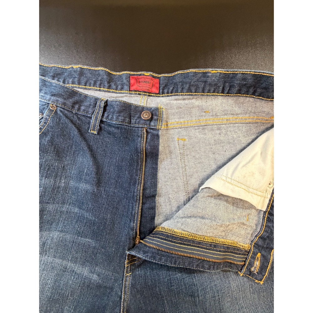 The Foundry Supply Co Flex Denim Jeans Mens 48x32 Dark Wash Straight Leg Blue K1 - Picture 4 of 8